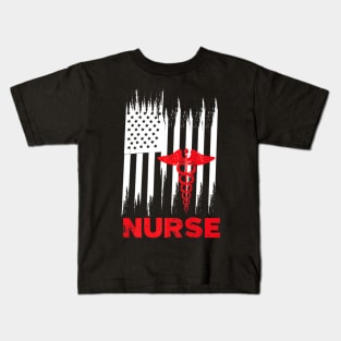 Awesome American Flag Nurse Men Women Kids T-Shirt